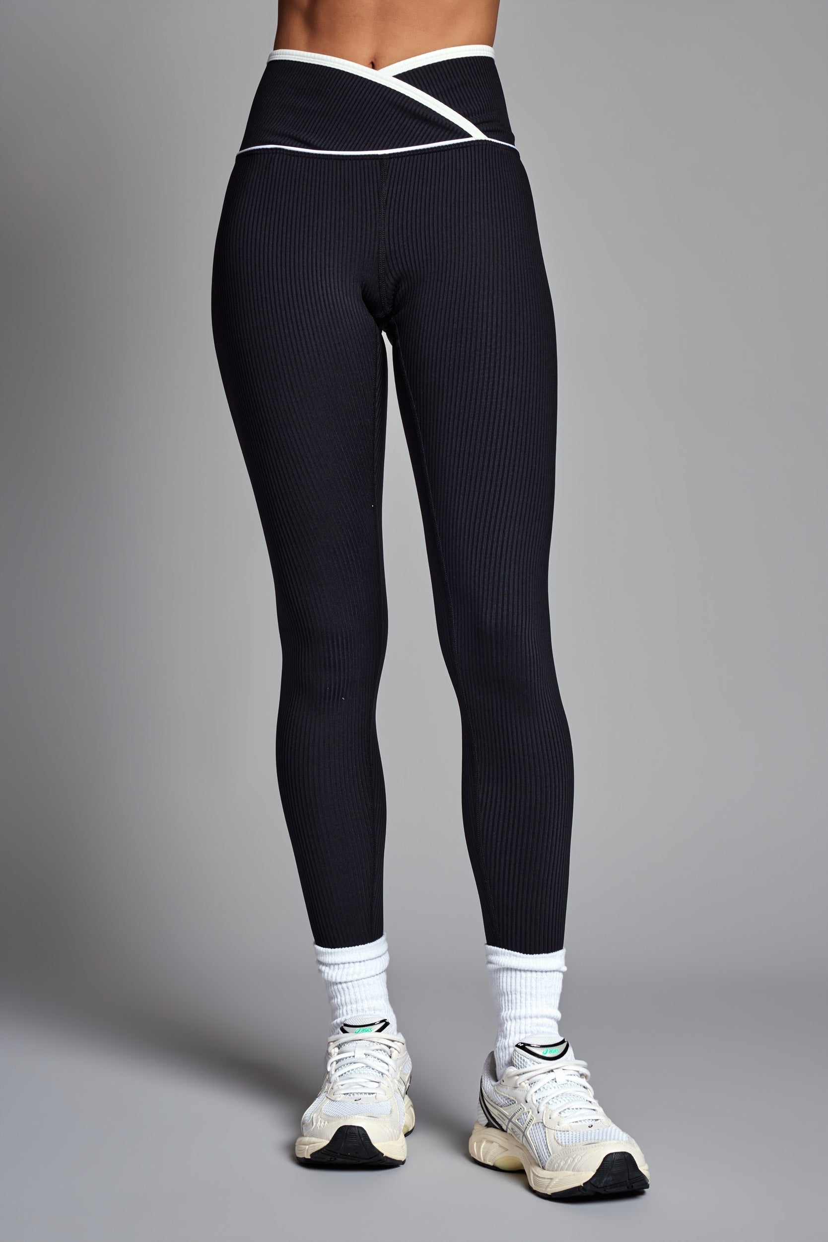 Legging côtelé bicolore