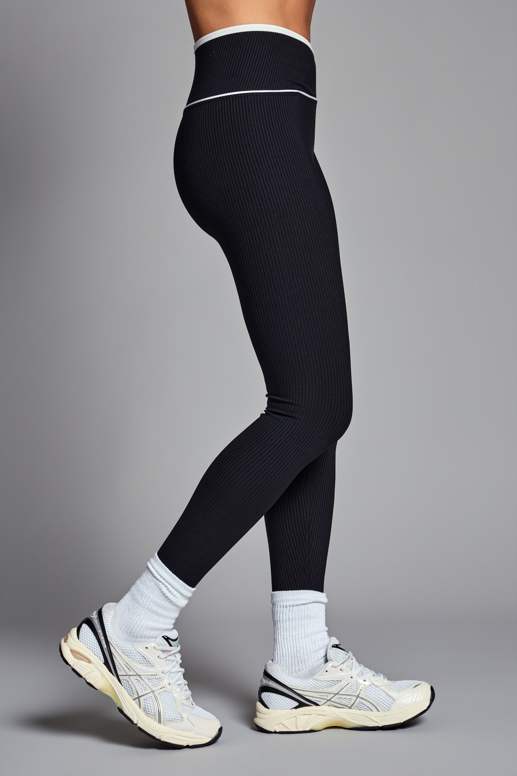 Legging côtelé bicolore