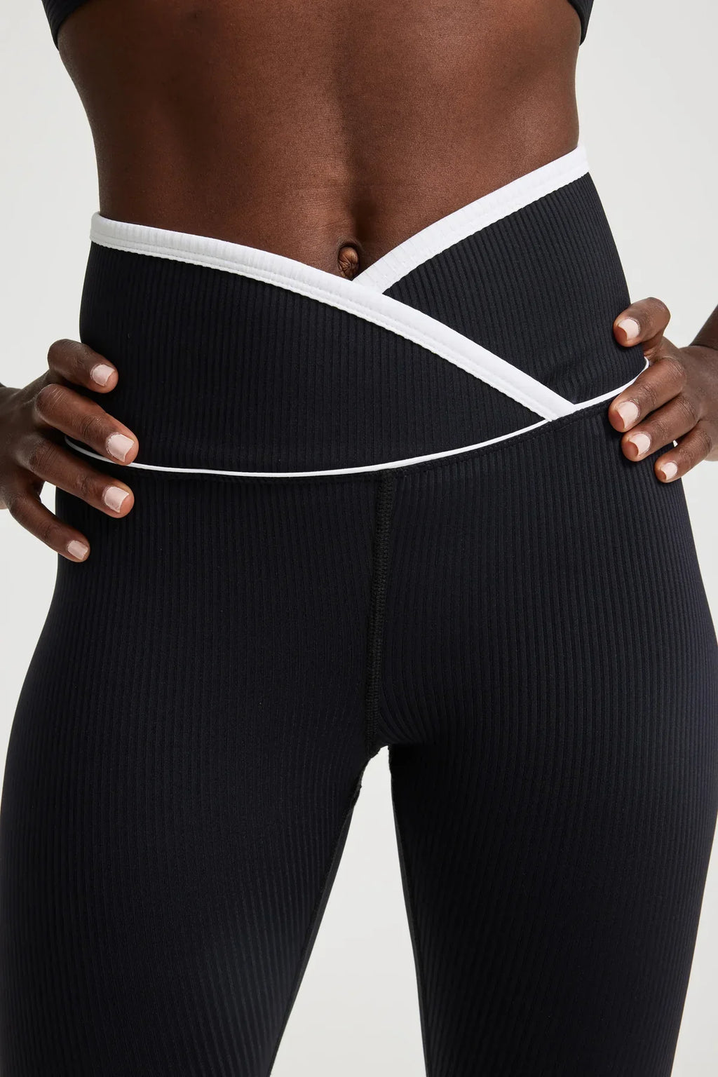 Legging côtelé bicolore