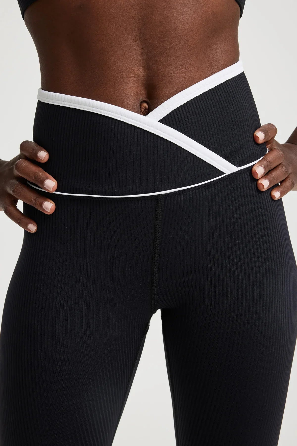 Legging côtelé bicolore
