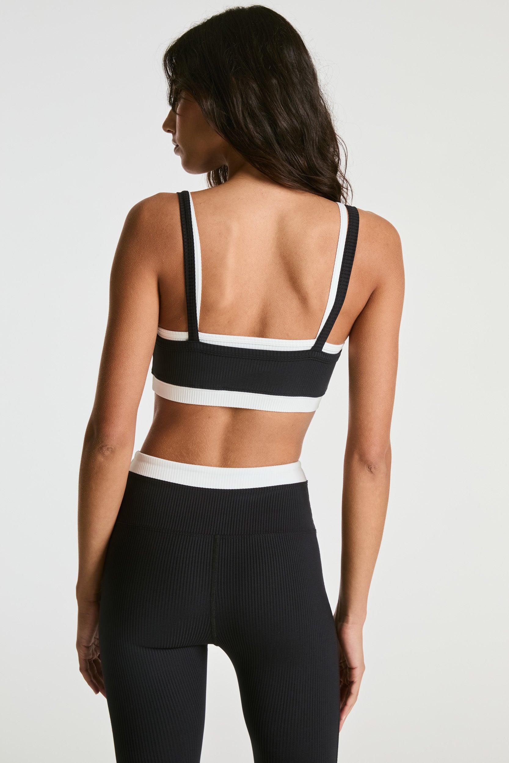Soutien-gorge sans armature côtelé à superpositions