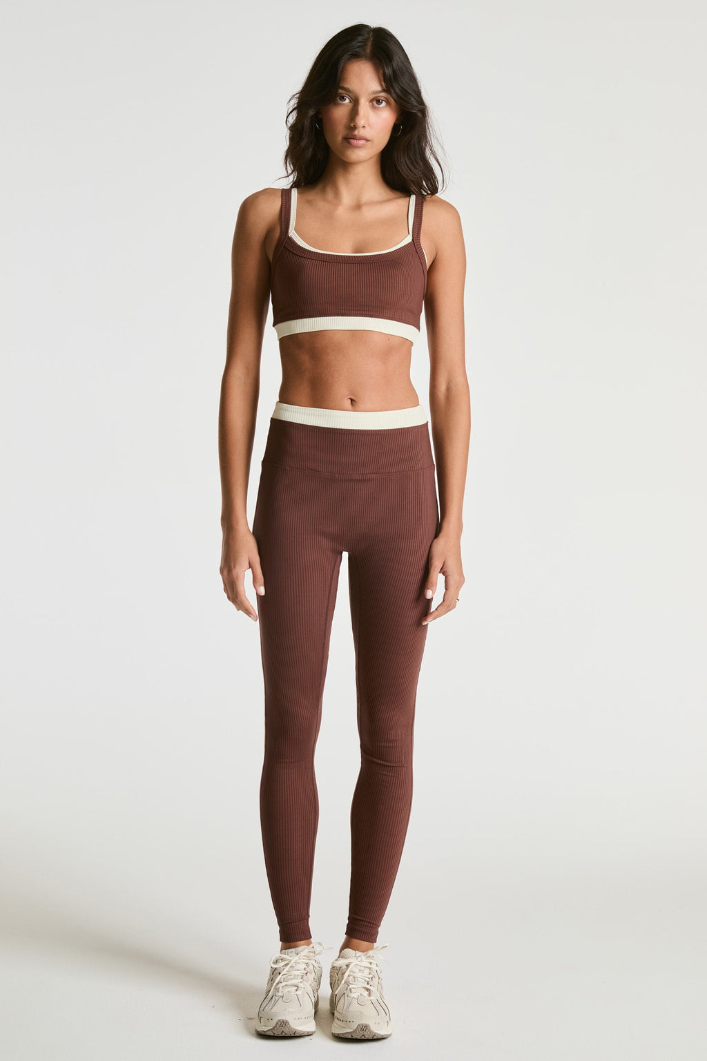 Legging côtelé superposé
