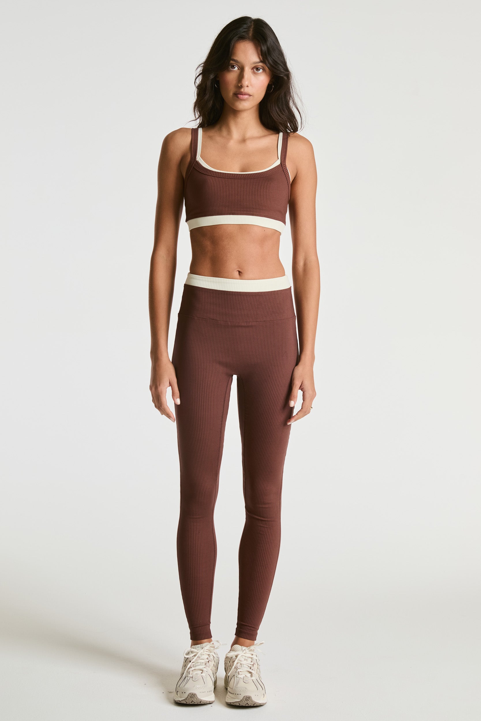 Legging côtelé superposé