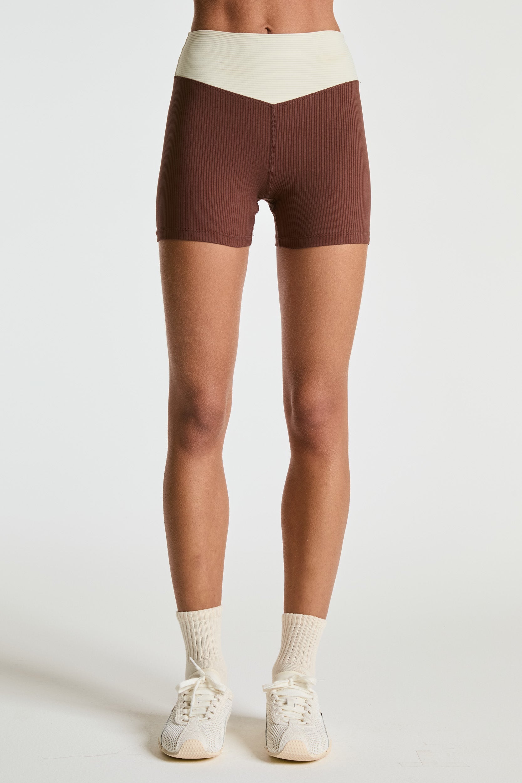Short côtelé bicolore dégradé